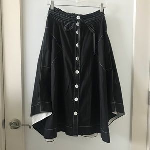 Anthropologie Black Flared Skirt